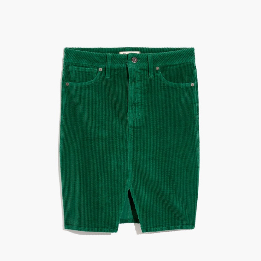 Madewell Green Corduroy Pegged Skirt - Picture 8 of 9